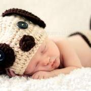 Adorable Puppy Hat & Diaper Cover Set